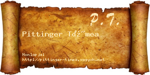 Pittinger Tímea névjegykártya